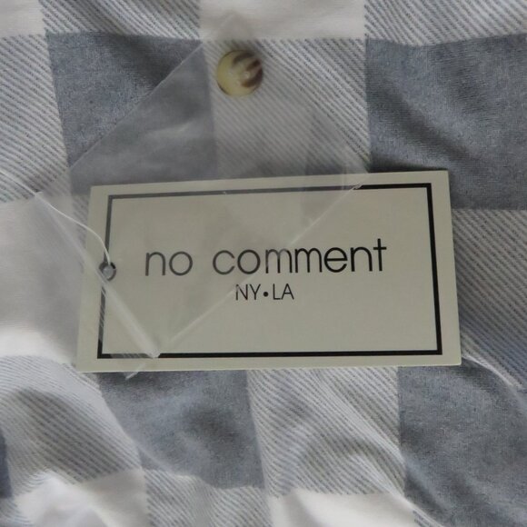 NWT No Comment Black & White Checkered Adjustable-Sleeves Button-Up Top Size L - Picture 8 of 9